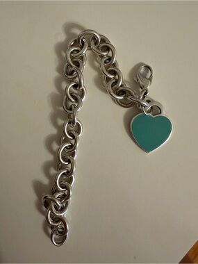 Tiffany Chain Bracelet with turquoise Heart Charm
